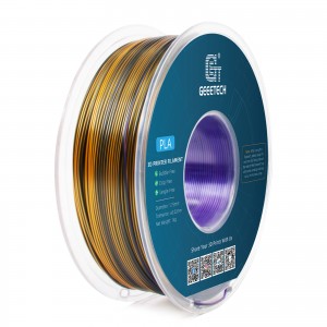 PLA Silk Tri-Color 3D Printer Filament 1.75mm 1kg/roll (Purple+Gold+Black )